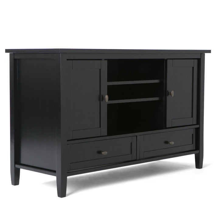 Warm Shaker SOLID WOOD TV Media Stand iFor TVs up to 50 inches Simpli Home Color: Black