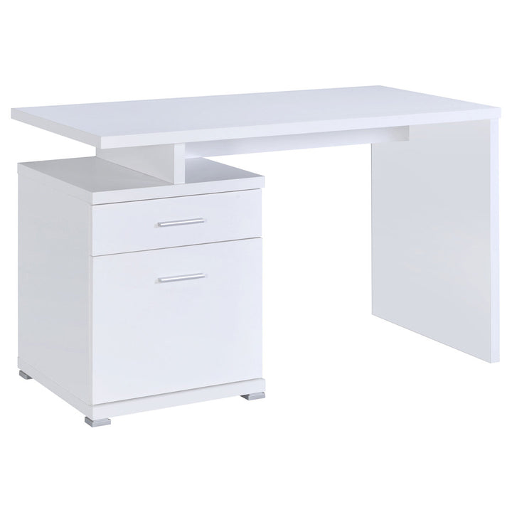 Alyun Credenza desk Latitude Run® Color: White