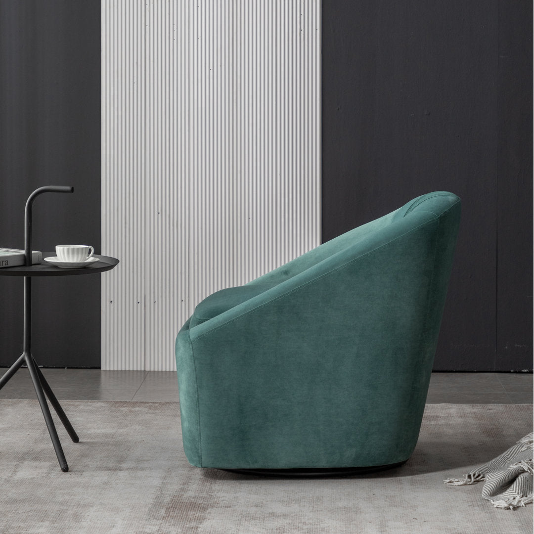 Arrun 28" W Velvet Swivel Barrel Chair (Set of 2) Wade Logan® Fabric: Teal Velvet