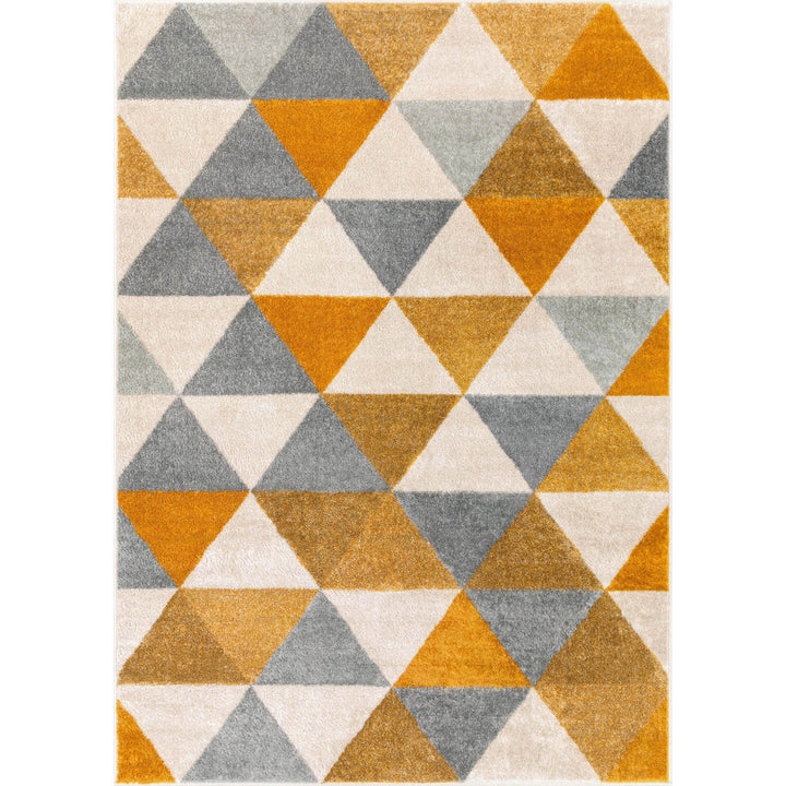 Rubino Modern Geometric White/Yellow Area Rug Wrought Studio™ Rug Size: Rectangle 9'3" x 12'3"
