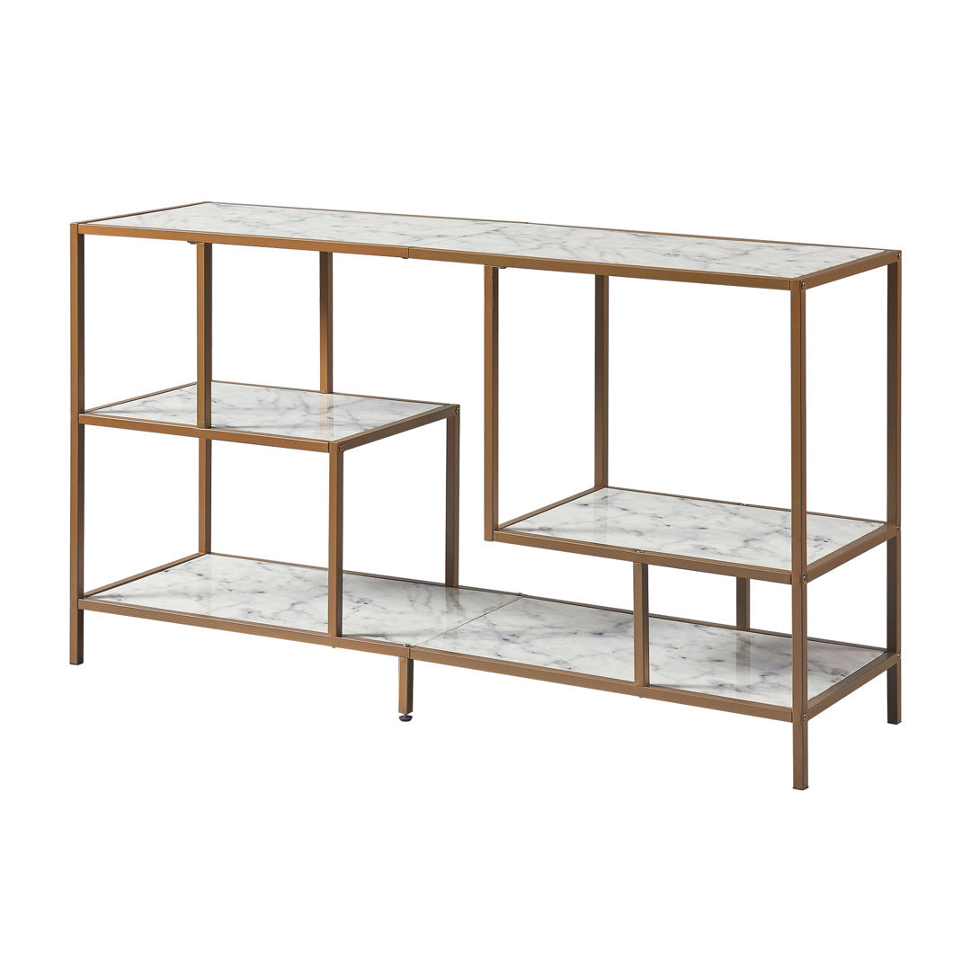 Carbone Media Stand with Faux Marble Finish Mercer41