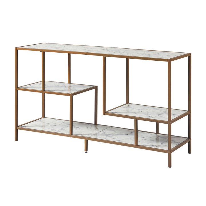Carbone Media Stand with Faux Marble Finish Mercer41