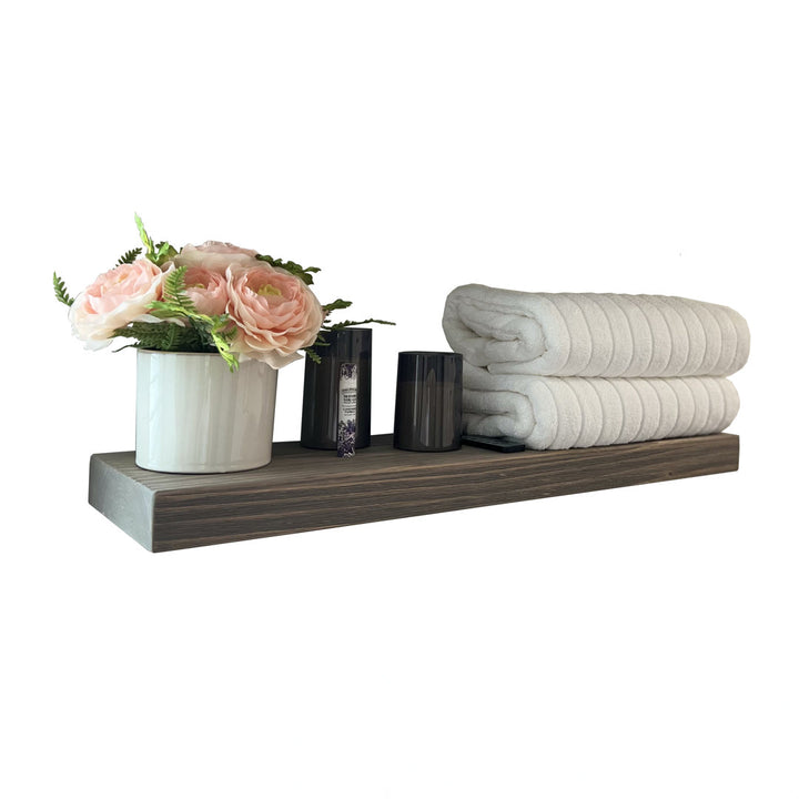 Eneas Pine Solid Wood Floating Shelf Millwood Pines Size: 2" H x 36" W x 6" D Finish: Gray