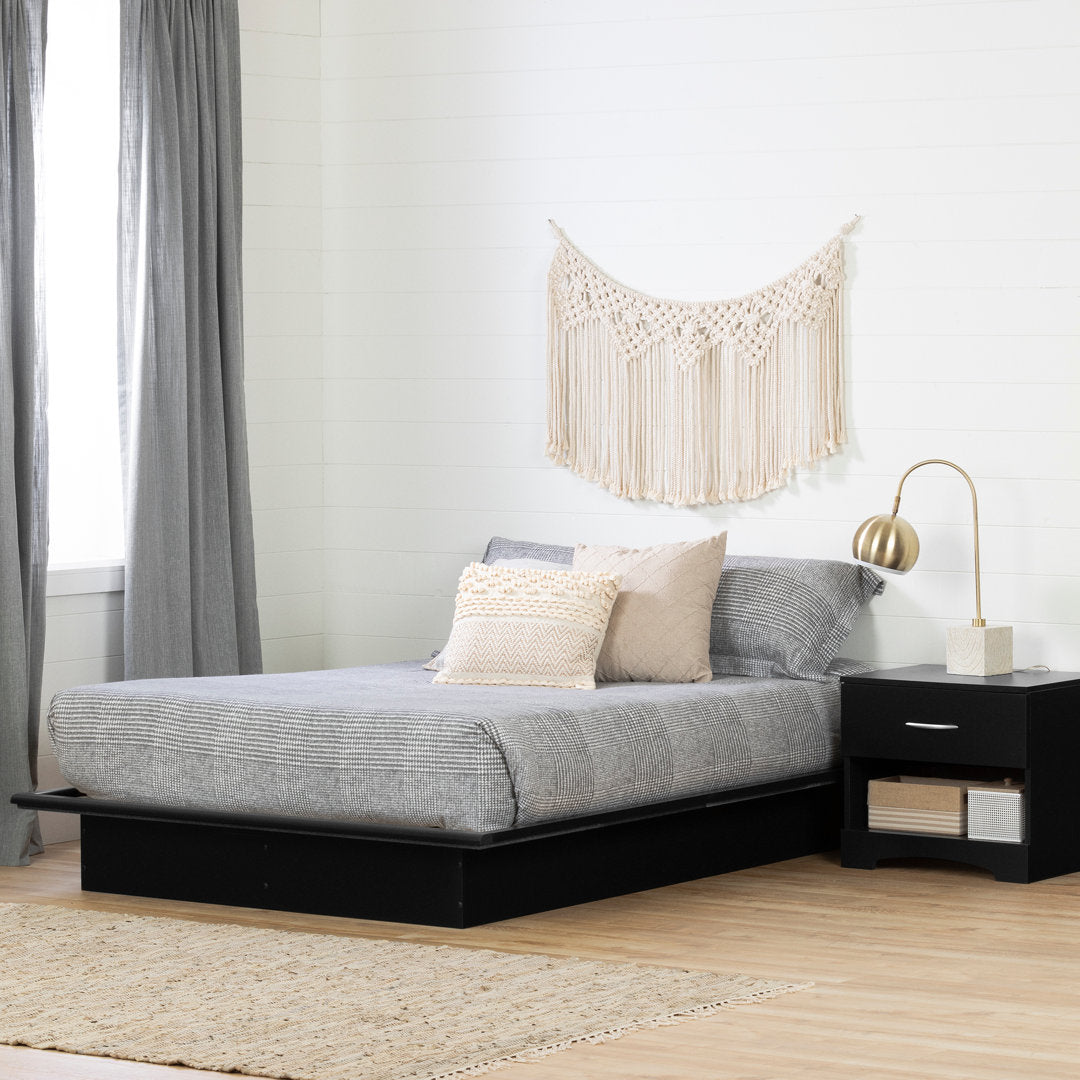Step One Platform Bed South Shore Color: Black Size: Queen