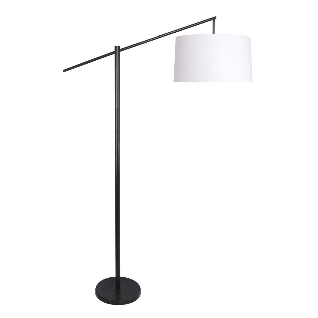 Dyanne 69" Task/Reading Floor Lamp Etta Avenue™ Shade Color: Natural Base Finish: Oiled Bronze