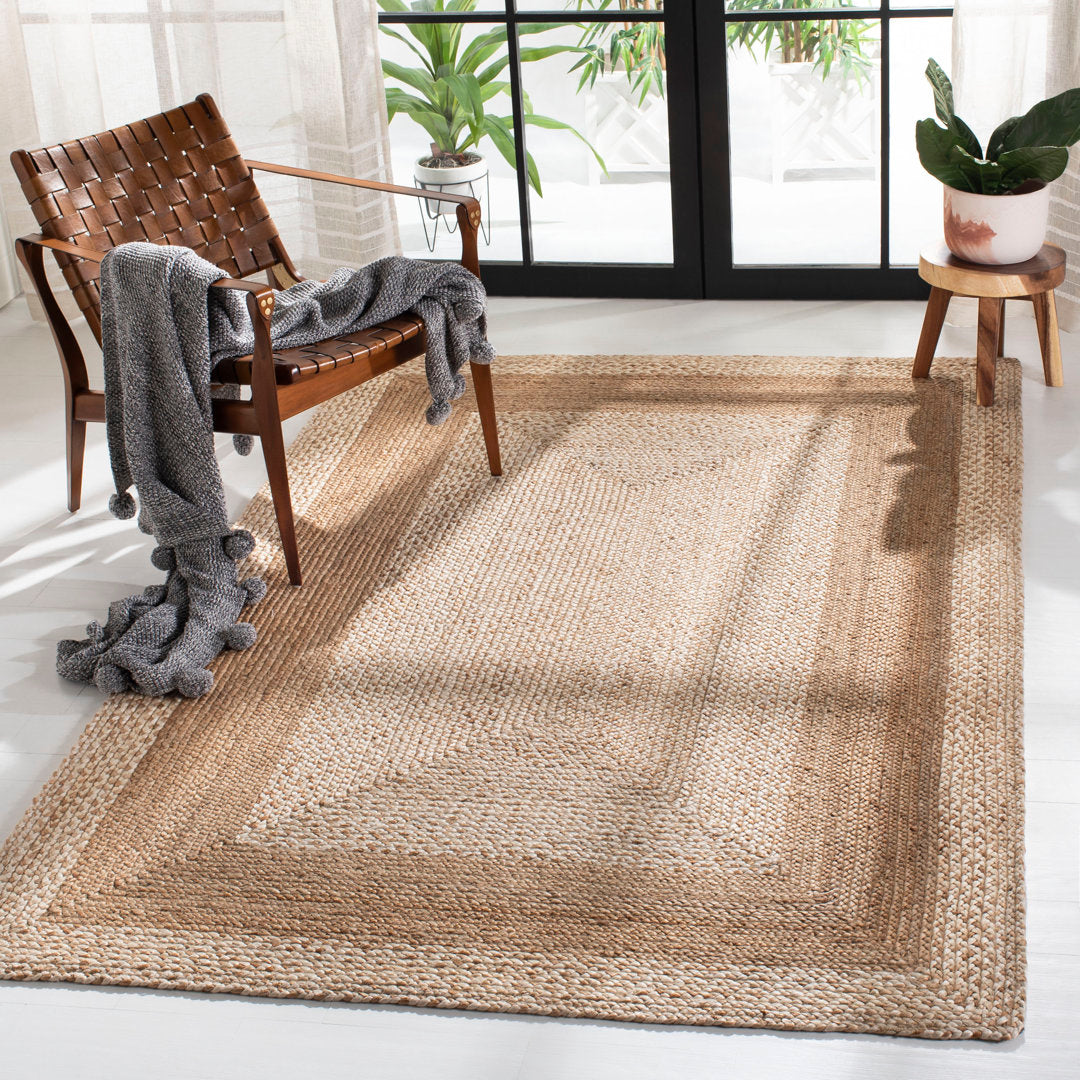 Chesnut Natural Fiber Flat Weave Jute And Cotton With Latex Striped Rug Bay Isle Home™ Rug Size: Rectangle 10' x 14'