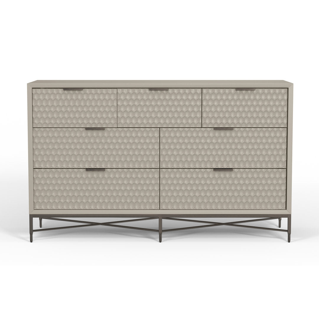 Capra 7 Drawer 56" W Double Dresser AllModern Color: Cement Gray