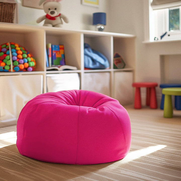 Classic Refillable Cotton Bean Bag Chair Mack & Milo™ Size: Small Body Fabric: Hot Pink Cotton Twill