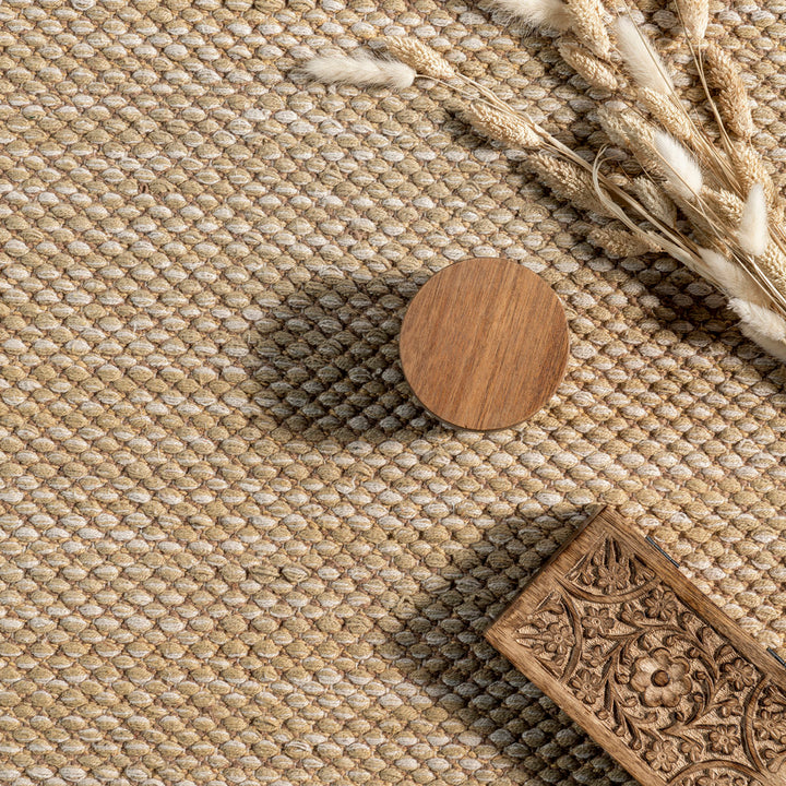 Parnell Farmhouse Eco-friendly Handmade Soft Cotton Tan Rug Union Rustic Rug Size: Rectangle 4' x 6'