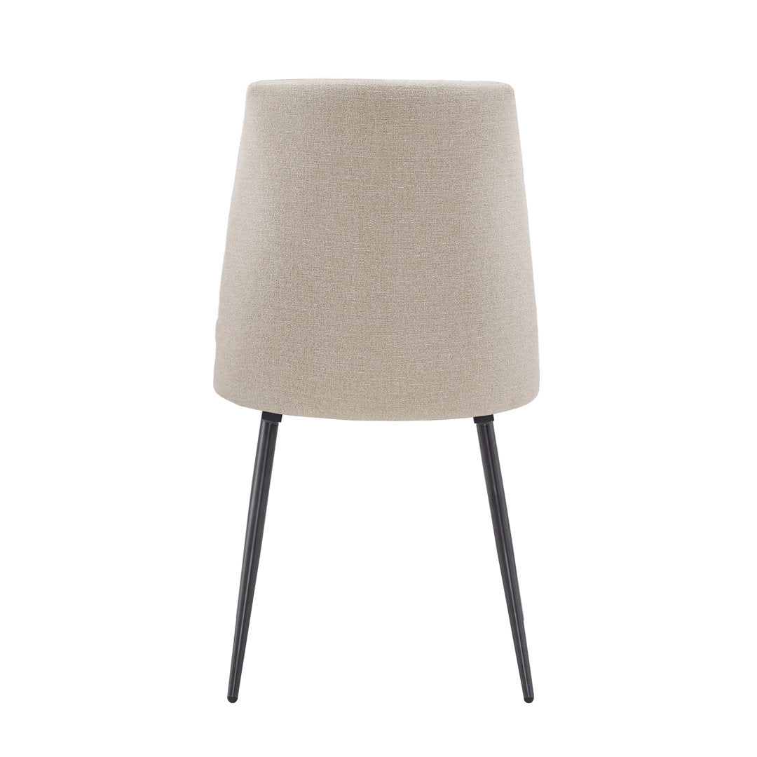 Moeller Upholstered Side Chair (Set of 2) Wade Logan® Upholstery Color: Beige , Leg Color: Iron Gray