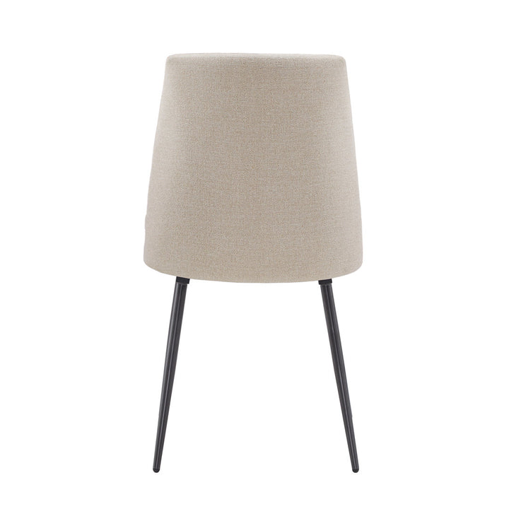 Moeller Upholstered Side Chair (Set of 2) Wade Logan® Upholstery Color: Beige , Leg Color: Iron Gray