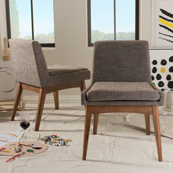 Flatiron Upholstered Side Chair (Set of 2) AllModern Upholstery Color: Brown