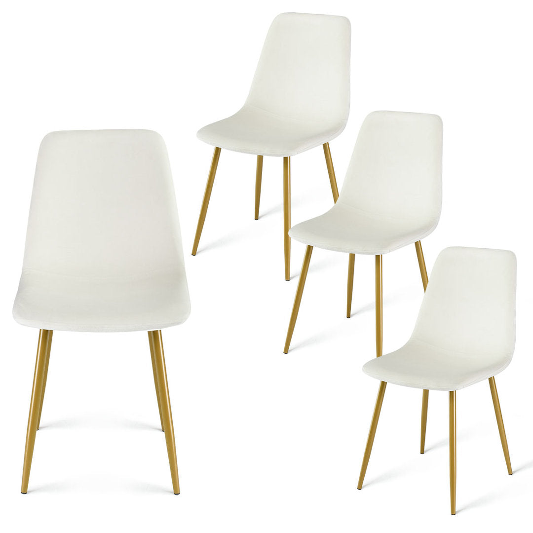 Heffron Velvet Upholstered Side Chair (Set of 4) Zipcode Design™ Upholstery Color: Beige