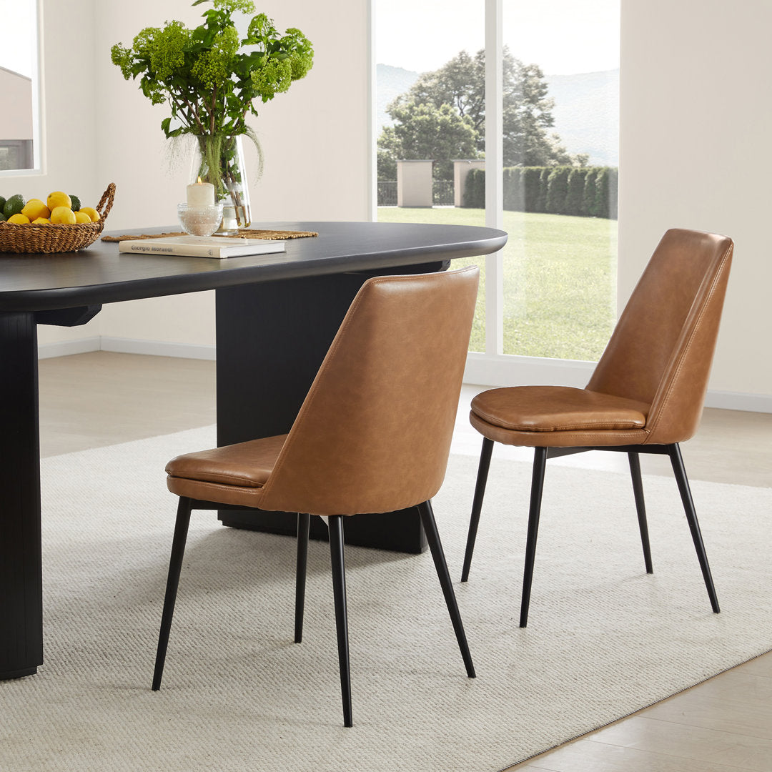 Betzalel Upholstered Parsons Chair (Set of 2) Wade Logan® Upholstery Color: Brown