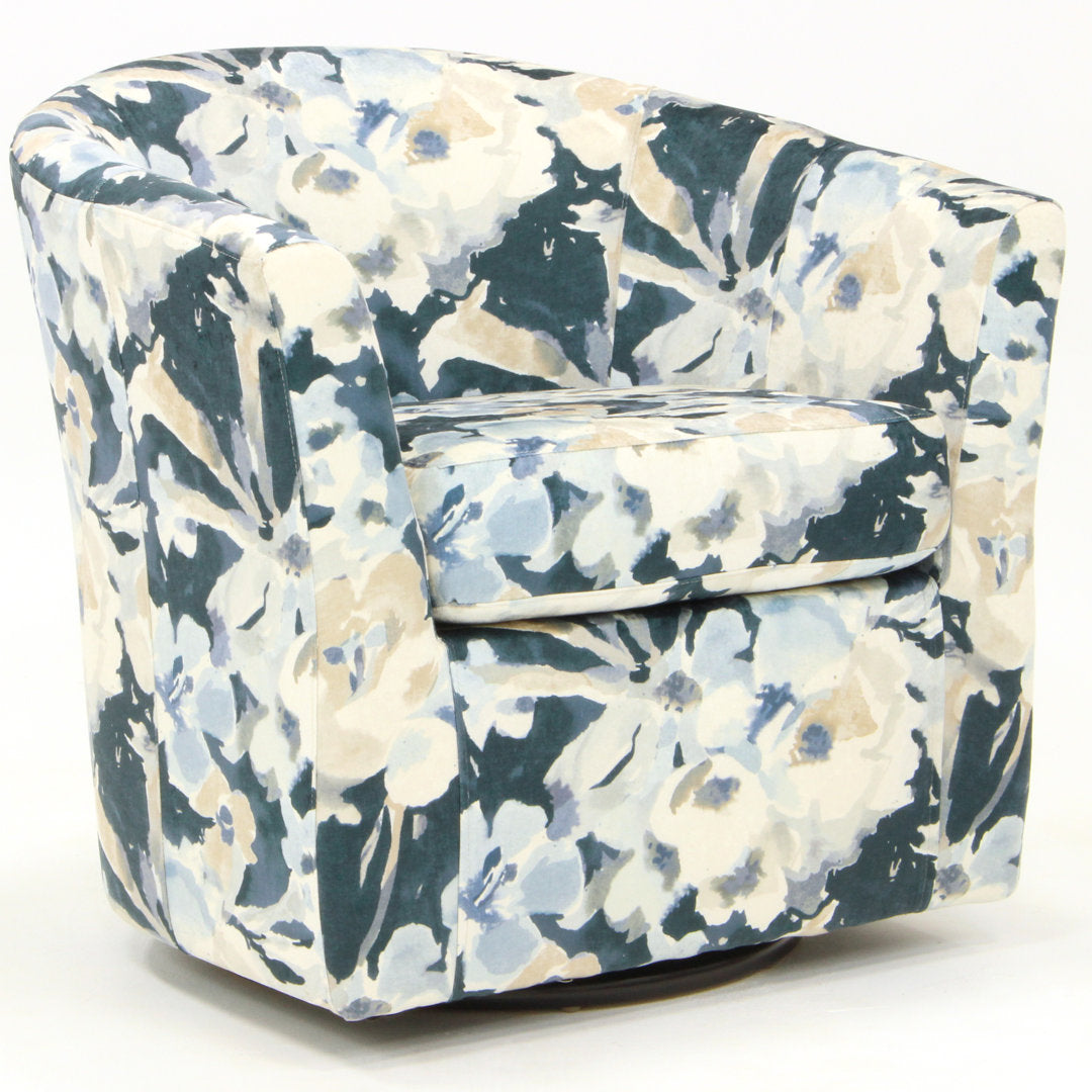 Hansell 31" Swivel Barrel Chair Andover Mills™ Fabric OR Leather Type: Rhiannon Polyester Blend