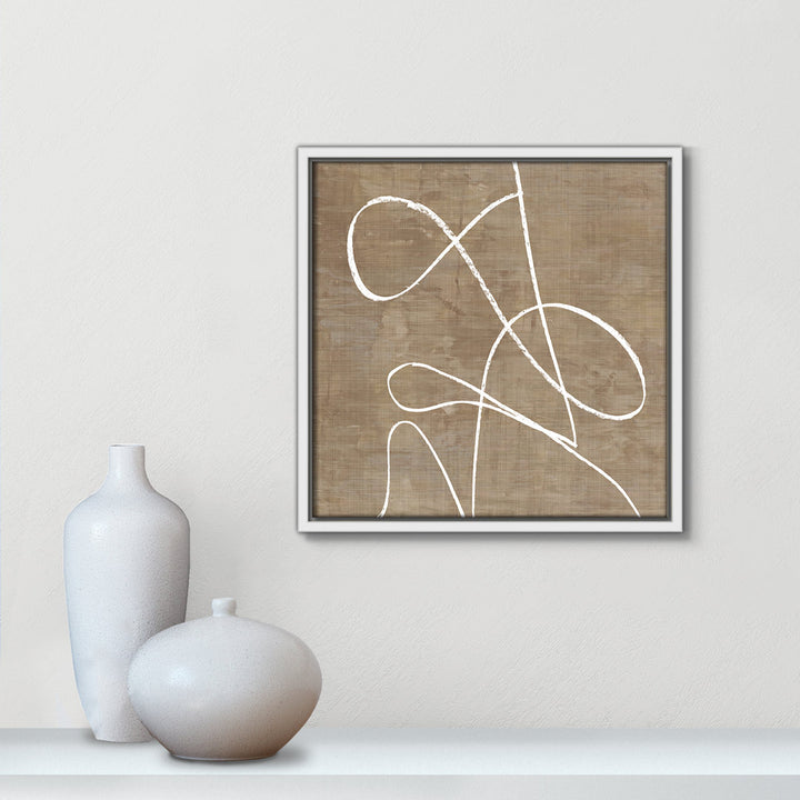 Swooping Lines - Floater Frame Painting on Canvas Joss & Main Size: 13.5" H x 13.5" W x 2" D Format: White