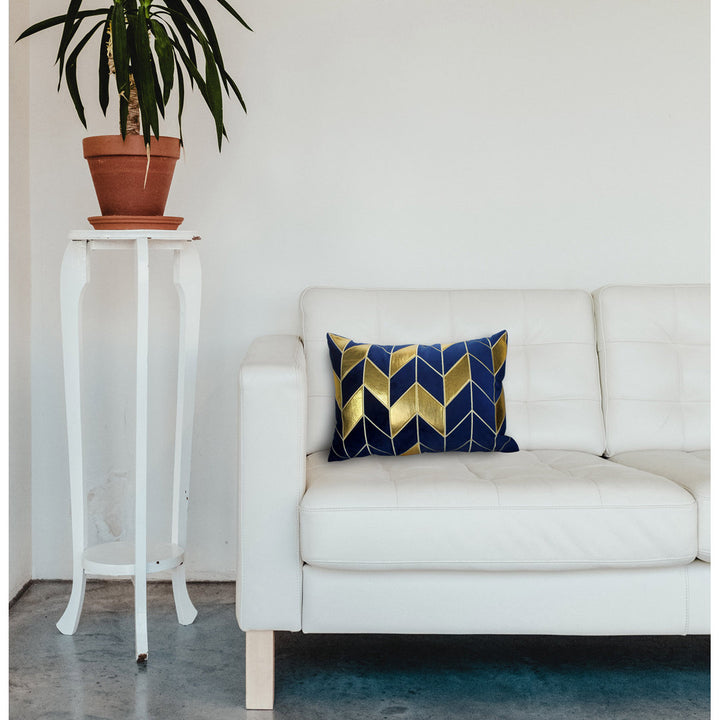 Modern Home Navy Velvet Lumbar Pillow Cover moonfairyco