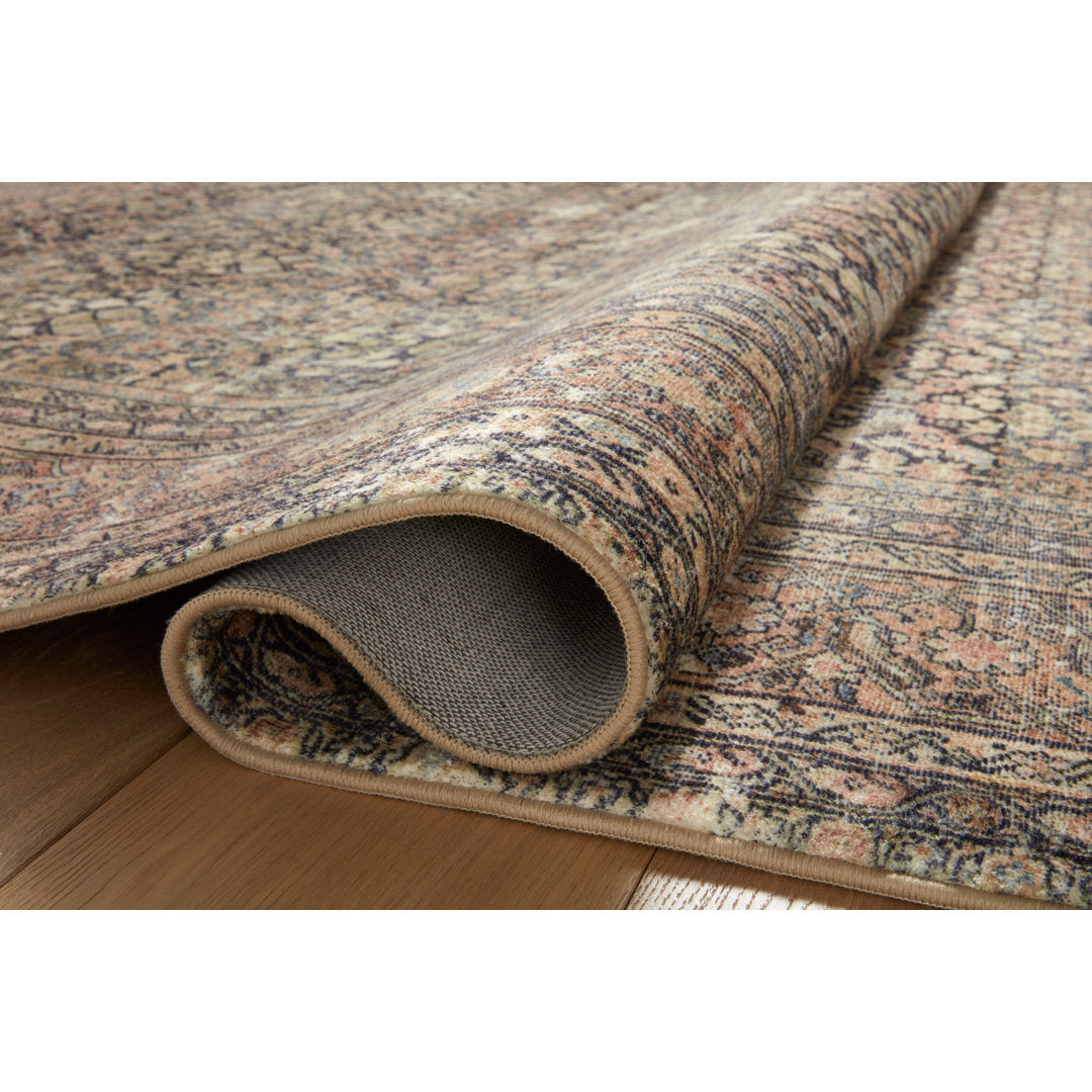 Amber Lewis x Loloi Morgan Denim/Multi Rug Amber Lewis x Loloi Rug Size: Runner 2'3" x 7'6"
