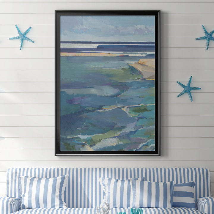 Breakwater - Picture Frame Print on Canvas Sand & Stable™ Size: 26.5" H x 36.5" W x 1.5" D Format: Black Framed Canvas