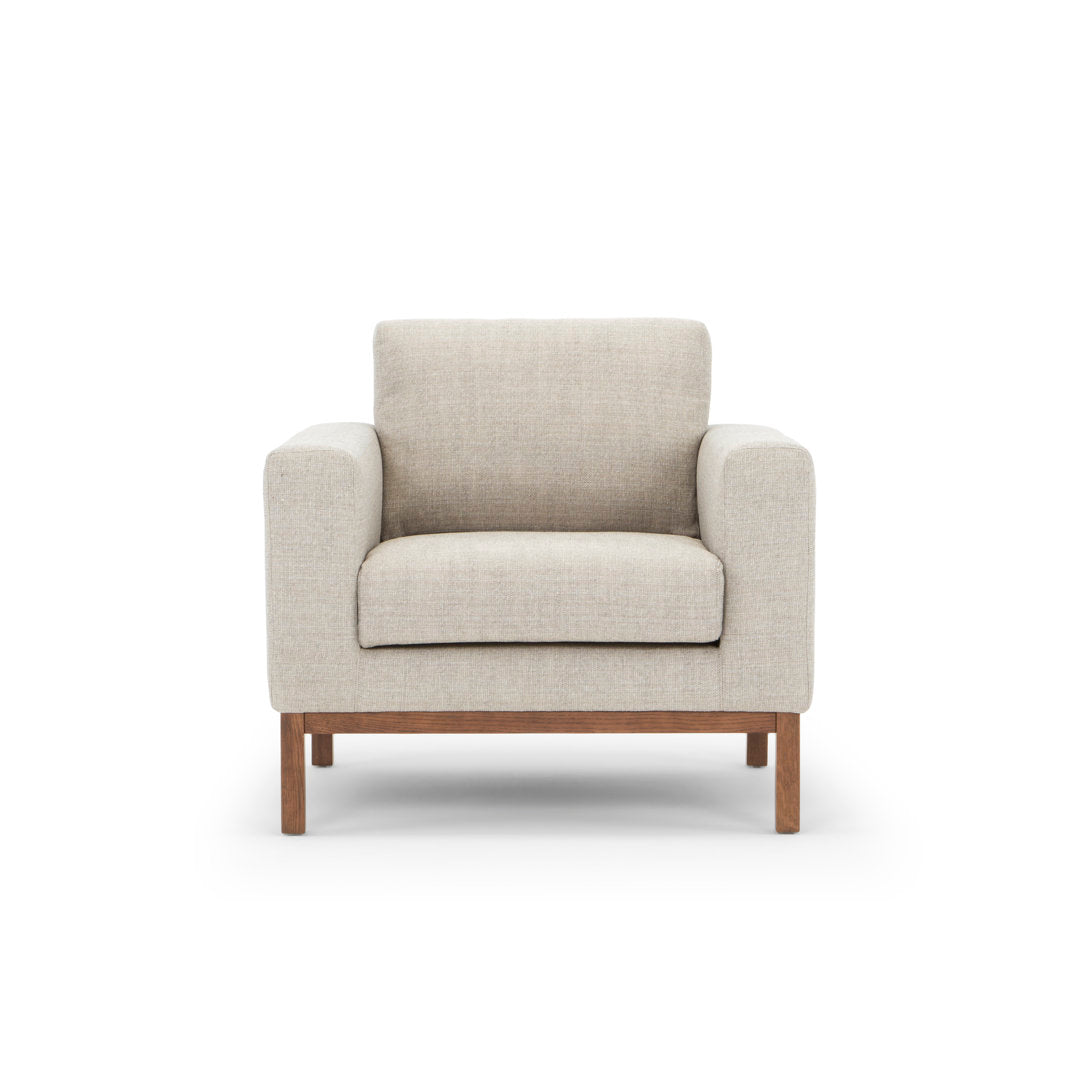 Clayton Upholstered Armchair Joss & Main Fabric: Venga Light Grey Performance Cross Weave