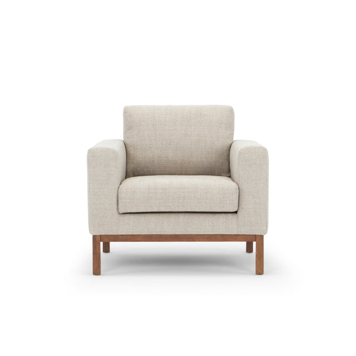 Clayton Upholstered Armchair Joss & Main Fabric: Venga Light Grey Performance Cross Weave