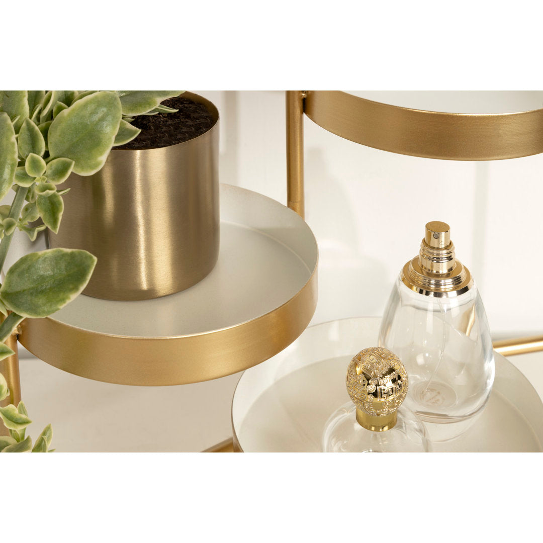 Oquendo Round Multi-tiered Plant Stand Ivy Bronx Color: White/Gold