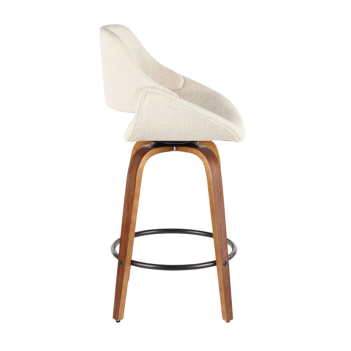 Lakyia Upholstered Bar & Counter Stool with Round Footrest George Oliver Upholstery: Cream, Seat Height: Counter Stool (26" Seat Height)
