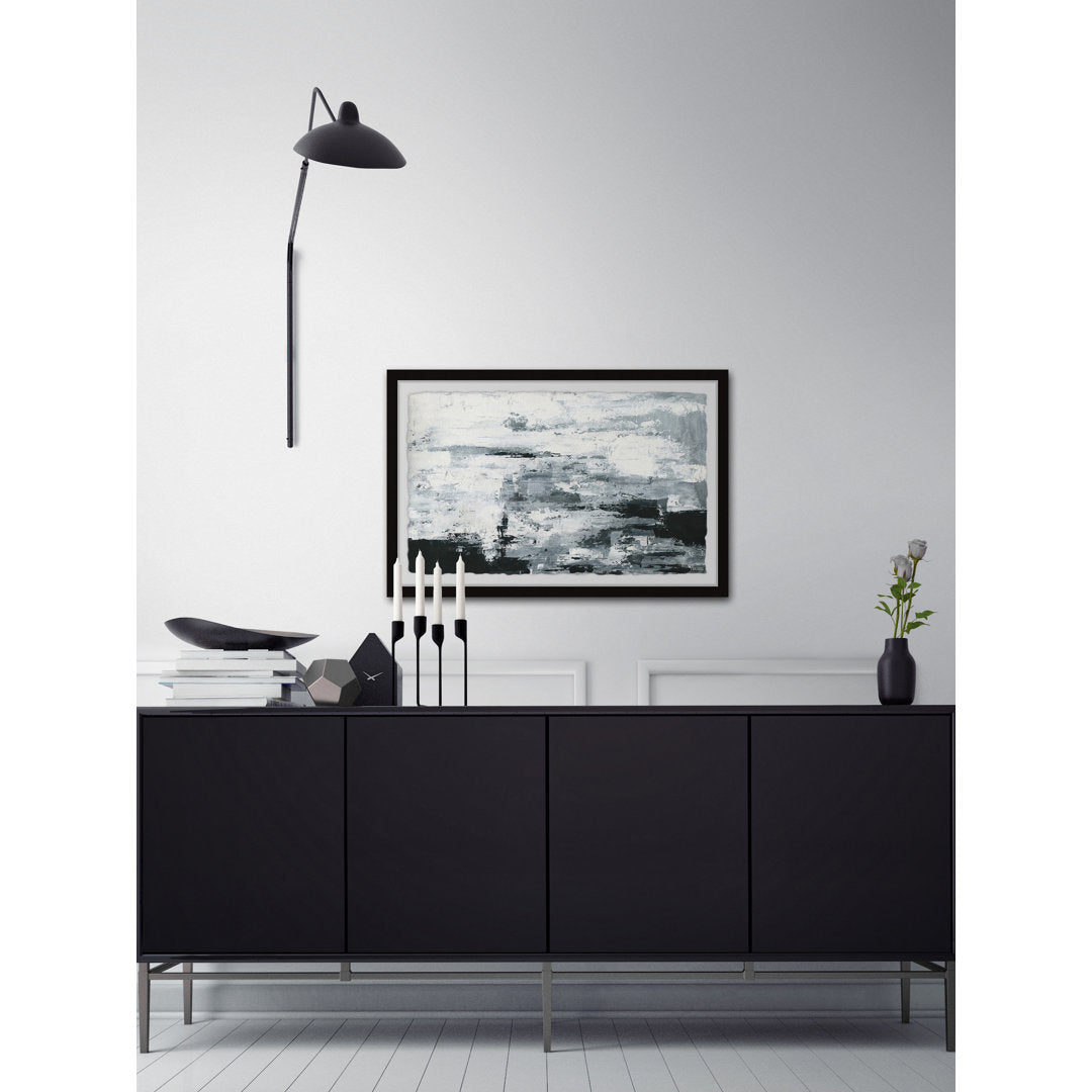 Black and White Smudges III' by Parvez Taj - Picture Frame Painting Print on Paper Williston Forge Size: 30" H x 45" W x 1.5" D