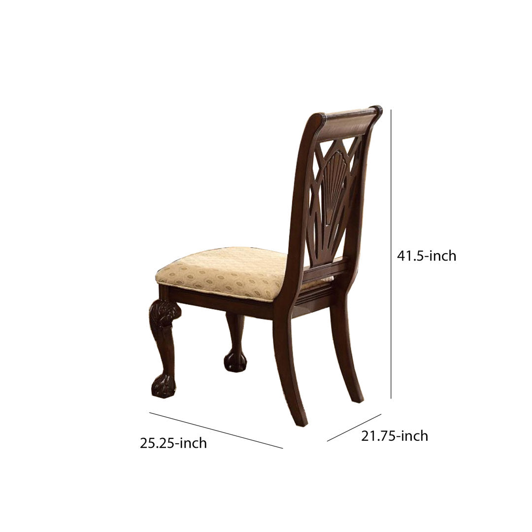 Murdoch Floral and Shell Motifs Solid Wood Dining Chair Astoria Grand