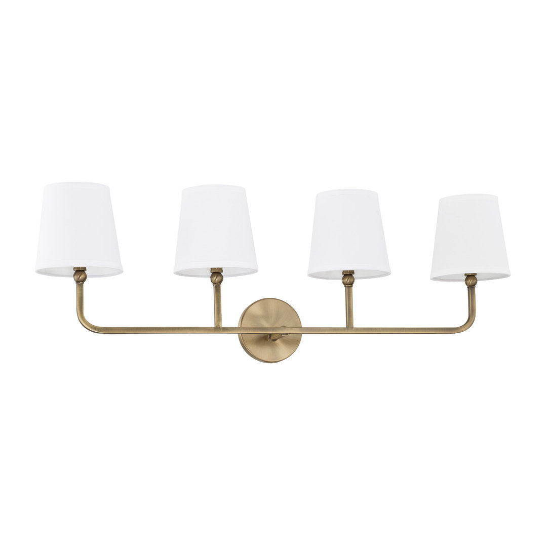 Climsland Dimmable Vanity Light Three Posts™ Number of Lights: 4, Finish: Aged Brass