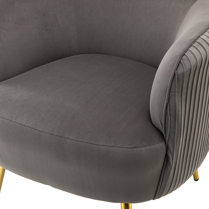 31'' Wide Barrel Chair (Set of 2) Everly Quinn Upholstery Color: Gray Velvet