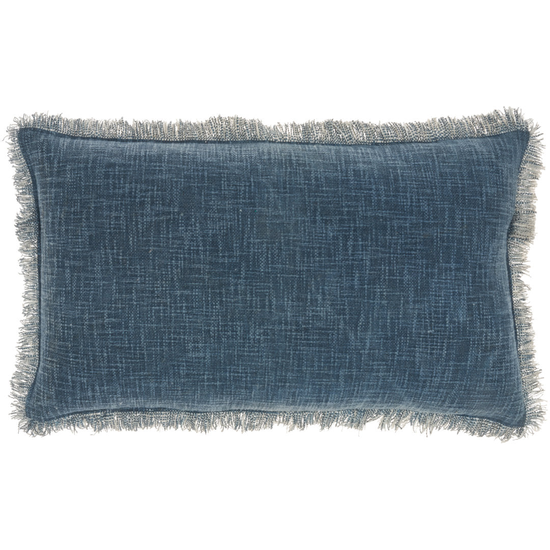 ZH017-014024 Rectangular Cotton Pillow Cover & Insert Nicole Curtis Color: Navy Blue