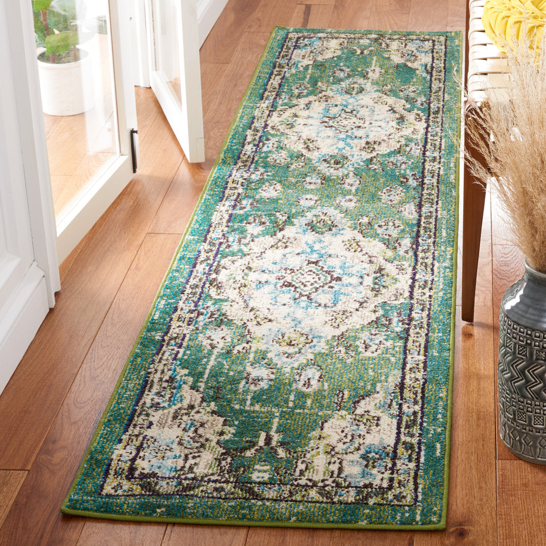 Shanna Oriental Green Area Rug Mistana™ Rug Size: Runner 2'2" x 10'