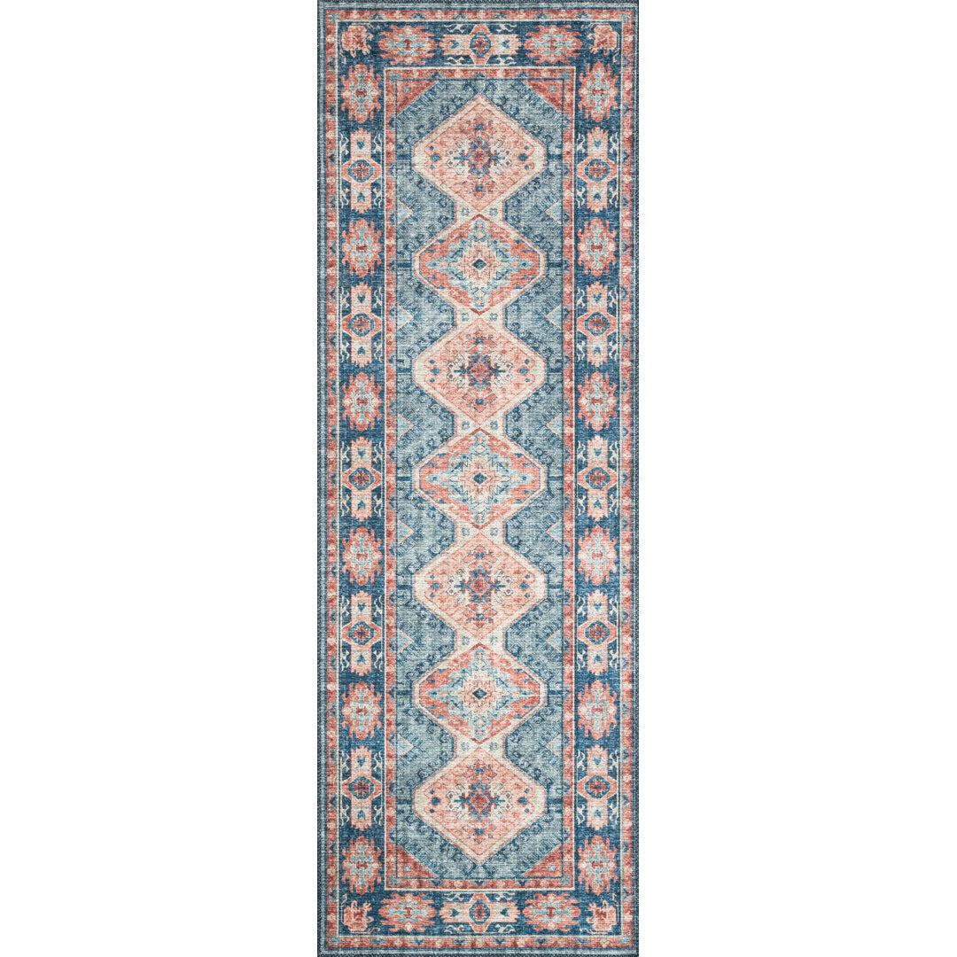 Gelo Turquoise/Terracotta Area Rug Bungalow Rose Rug Size: Rectangle 2' x 5'