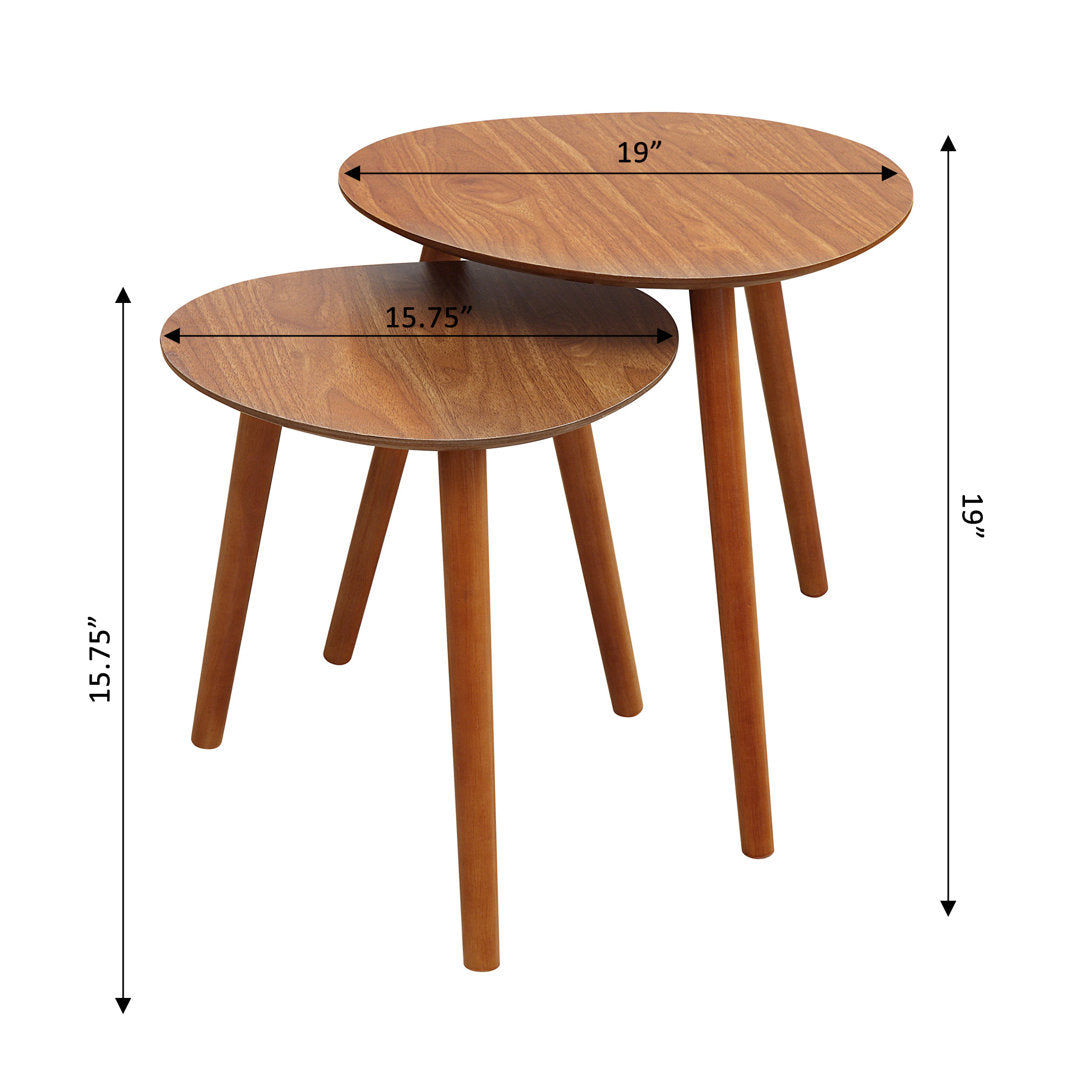 Amethist 2 Piece Nesting Tables with Solid Wood Legs Wade Logan®
