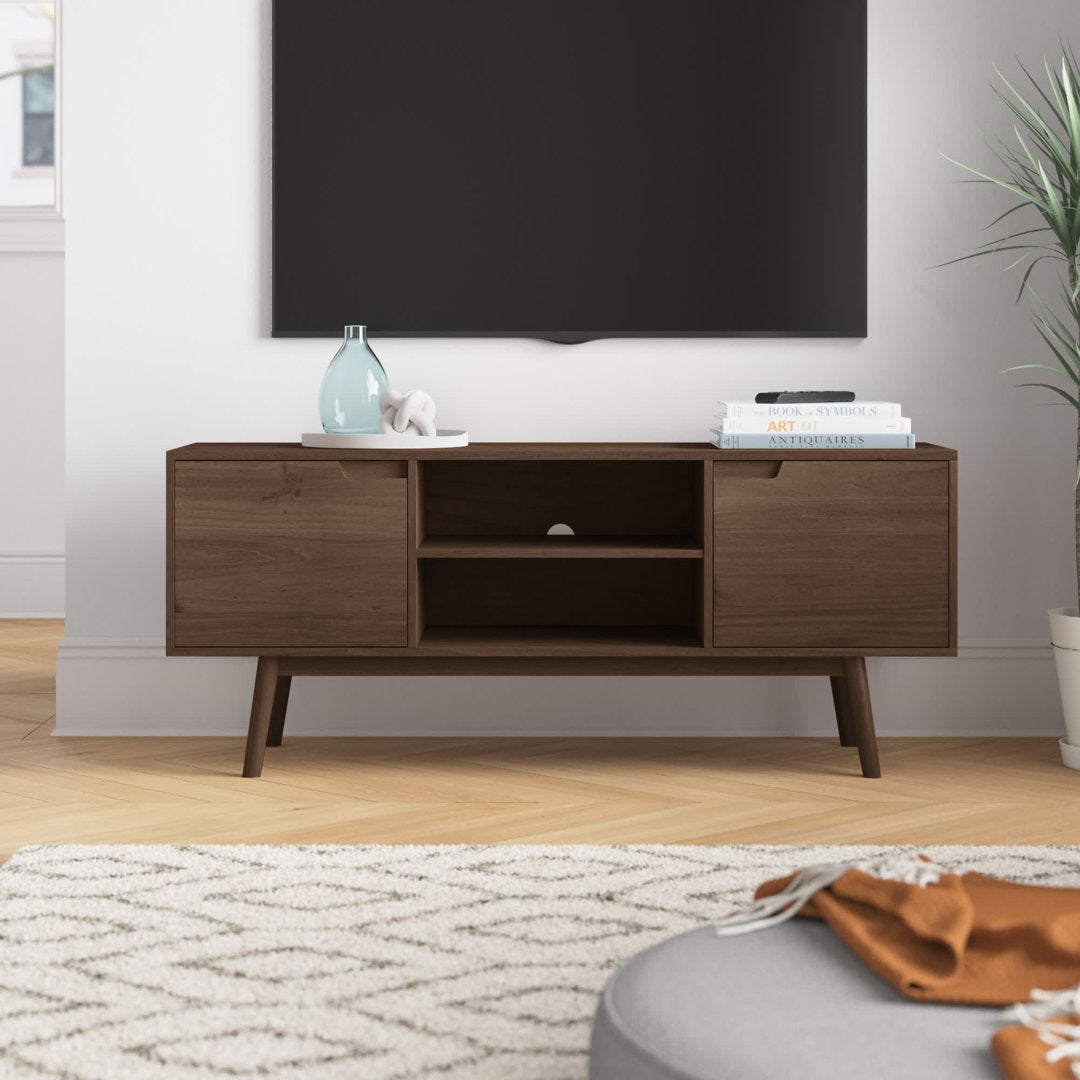 Giltner 58" Solid Wood 2-Door TV Stand for TVs up to 65" Mercury Row® Color: Walnut