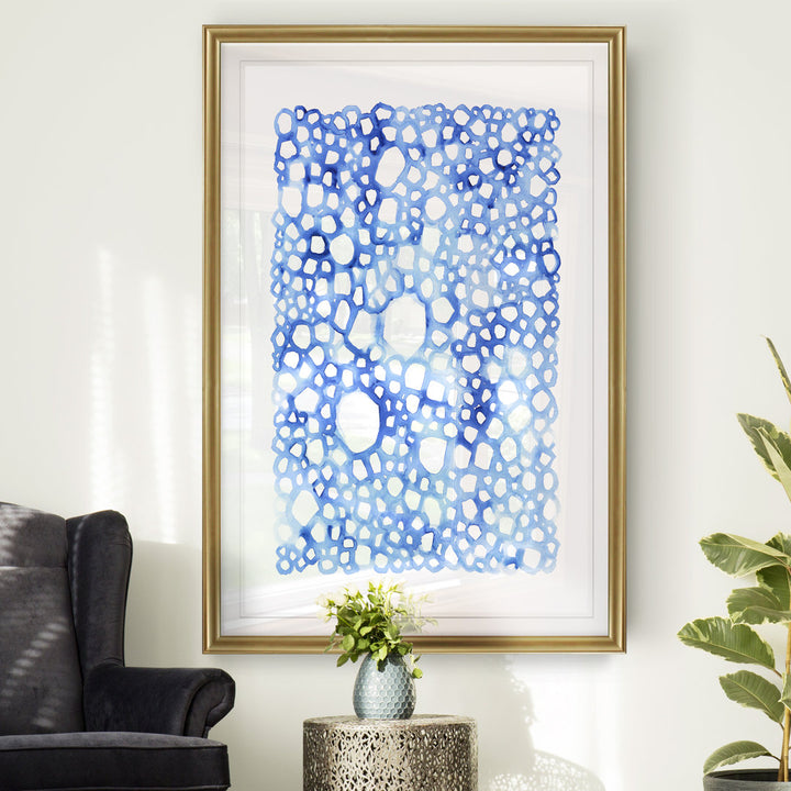 Indigo Plexus I' Print on Canvas Highland Dunes Size: 26.5" H x 36.5" W x 1.5" D Format: Gold Framed