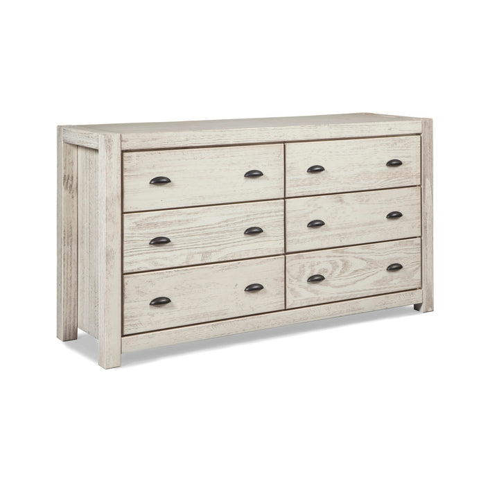 Montauk 6 Drawer Double Dresser Grain Wood Furniture Color: Rustic Off-White