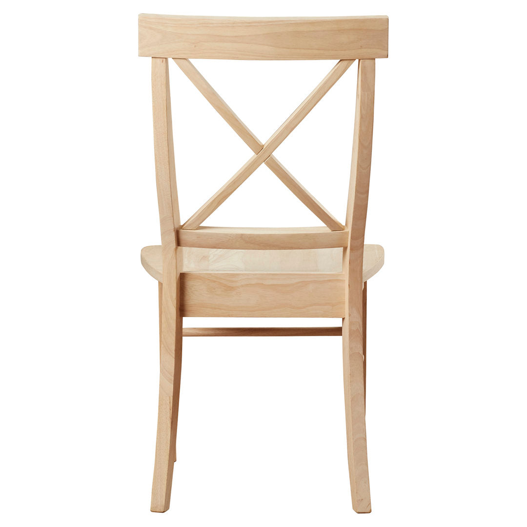 Solid Wood Cross Back Side Chair (Set of 2) August Grove® Color: Unfinished