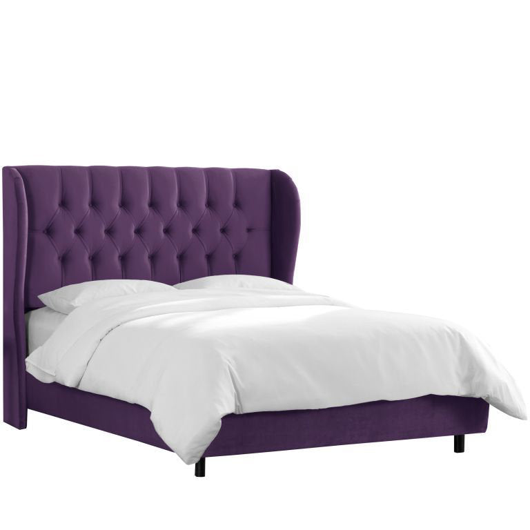 Knaresborough Tufted Upholstered Low Profile Standard Bed Greyleigh™ Size: Full Body Fabric: Classic Aubergine Velvet