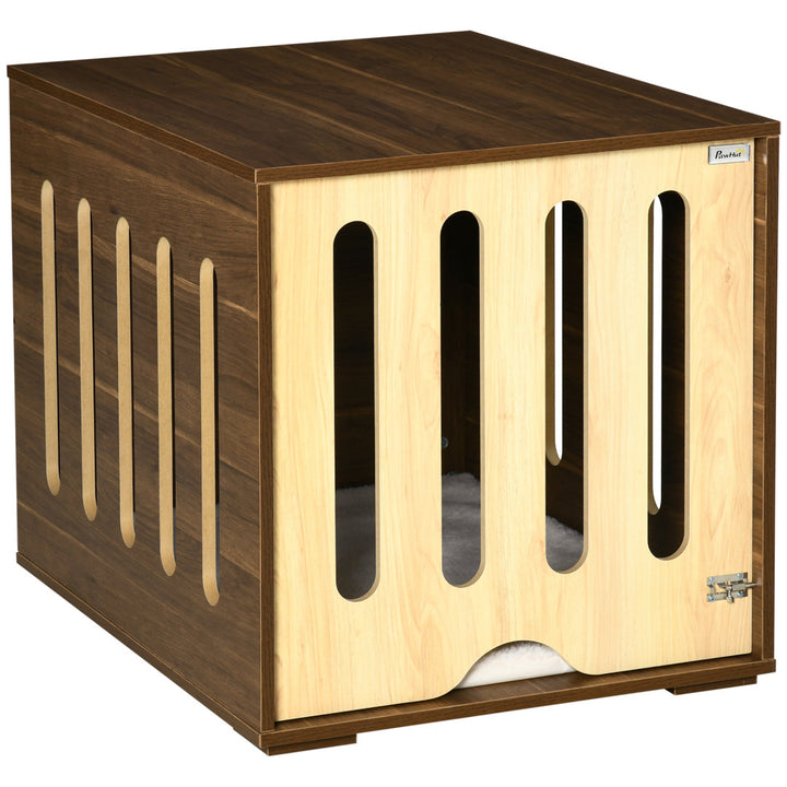 Monique Furniture Style Dog Crate End Table Decorative Puppy House With Soft Cushion, Side Holes, Removable Door Panel, Safety Lock, Indoor Use, For Small & Medium Dogs, Brown Archie & Oscar™
