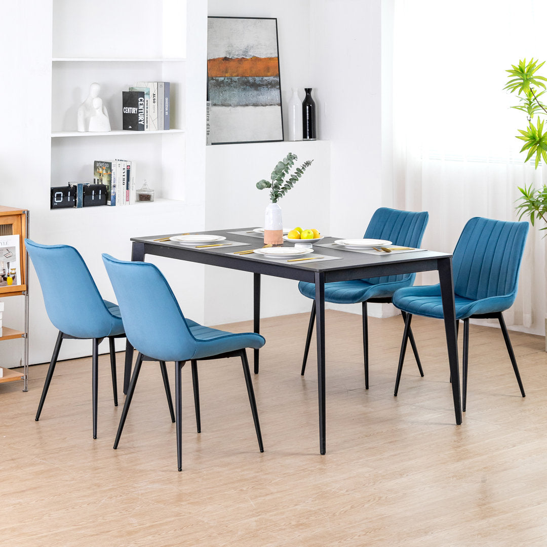 Birkland Dining Chair (Set of 6) Everly Quinn Upholstery Color: Blue
