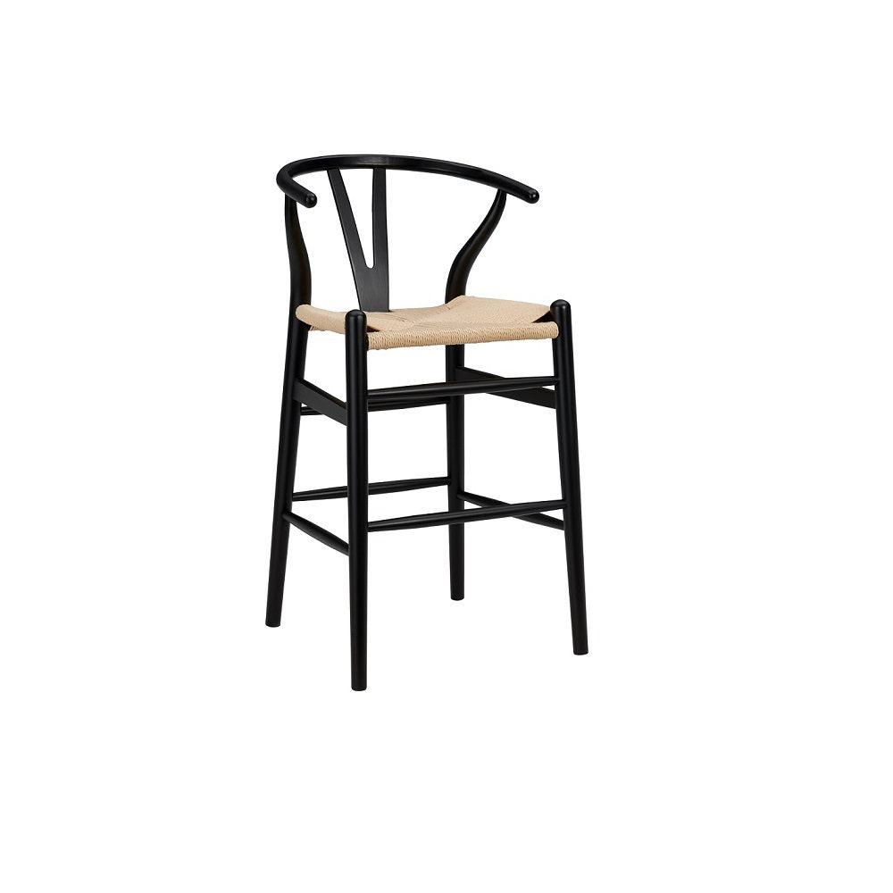Fairbanks Solid Wood Stool Joss & Main Seat Color: Natural, Frame Color: Black Seat Height: Counter Stool (26" Seat Height)