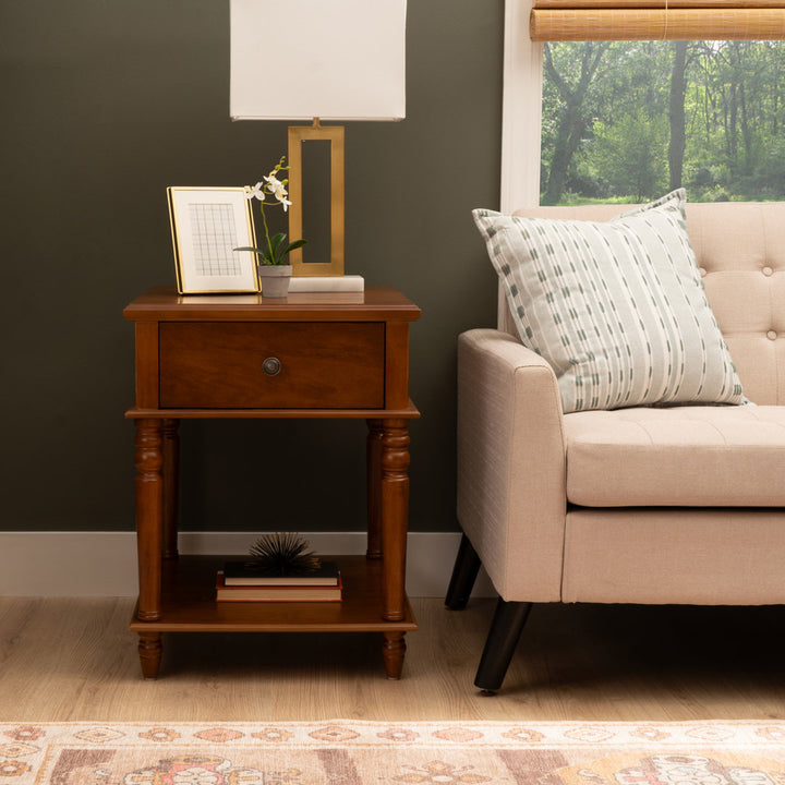 Birkley End Table with Storage Drawer Sand & Stable™ Color: Hazelnut
