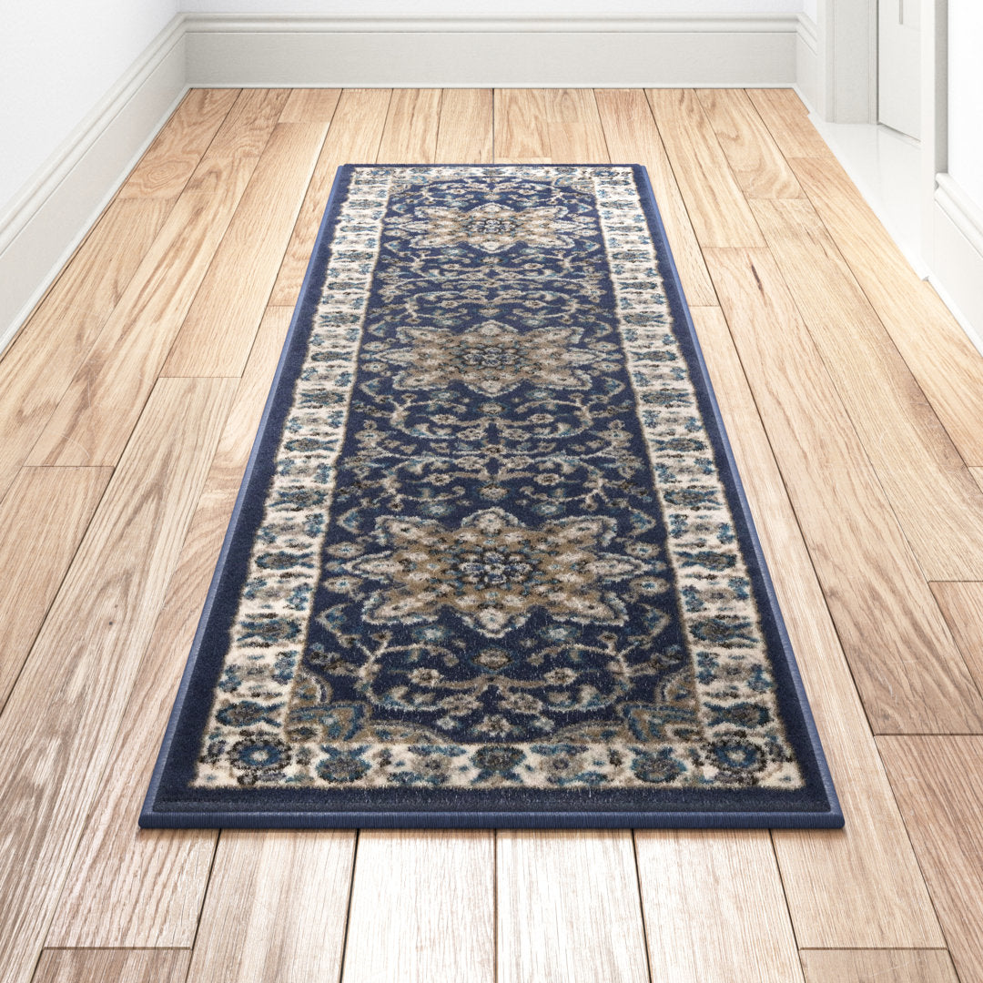 Mountview Oriental Area Rug in Navy/Ivory/Beige Andover Mills™ Rug Size: Runner 1'9" x 7'2"