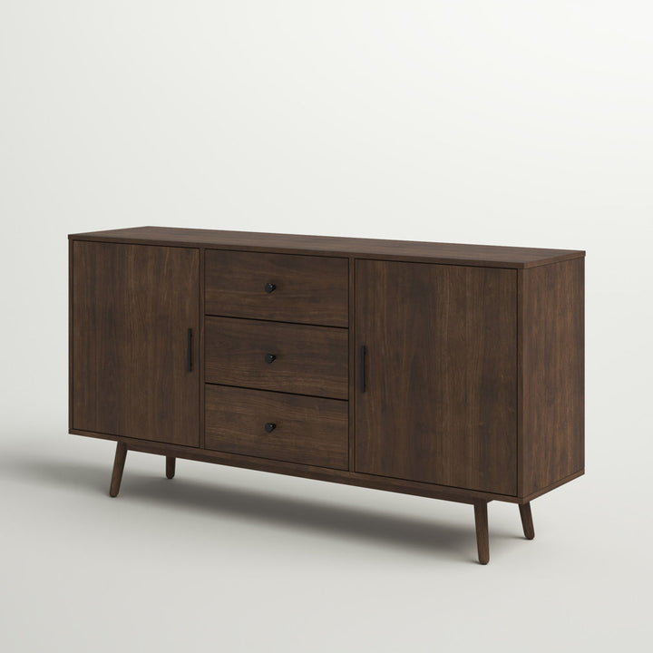 Badal 58" Wide 3 Drawer Sideboard Wade Logan® Color: Brown