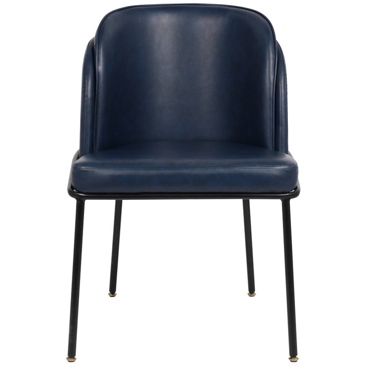 Philpott Faux Leather Dining Chair, Set Of 2 (Set of 2) Trent Austin Design® Upholstery Color: Navy