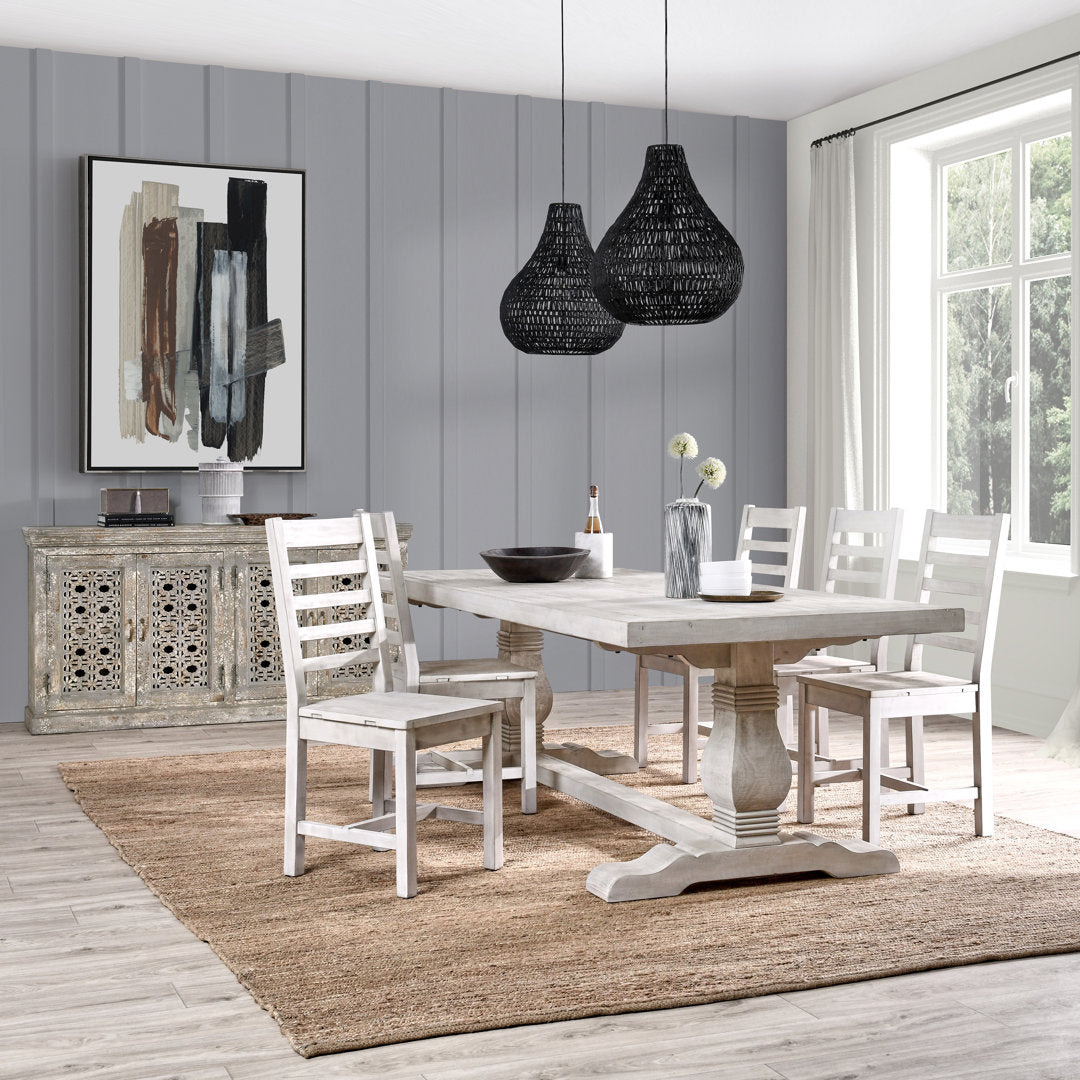 Kinston 94" Solid Wood Dining Table Birch Lane™ Color: Distressed Ivory