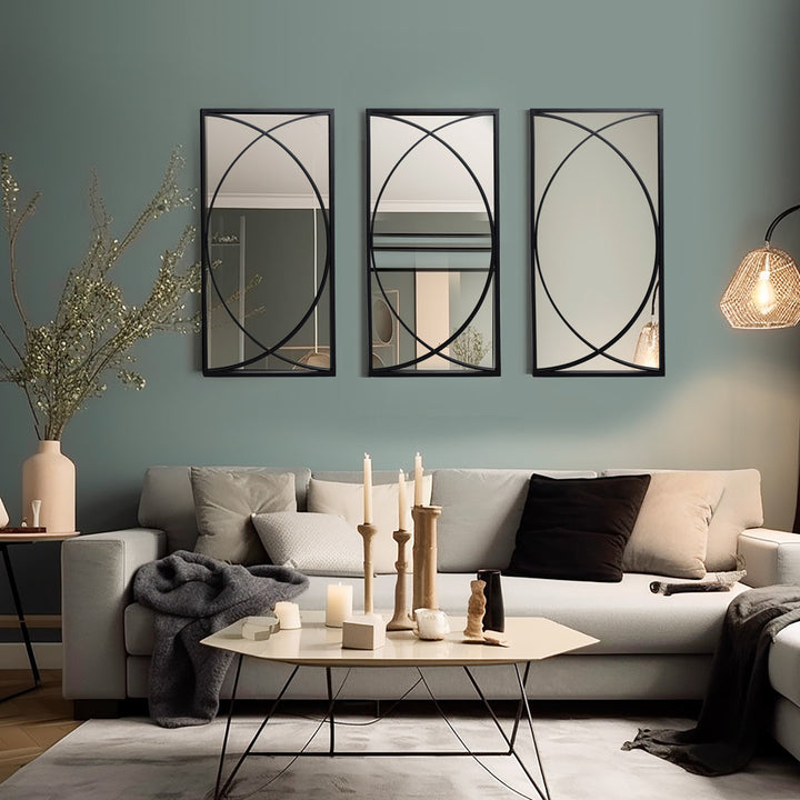Gaebriel Rectangle Metal Wall Mirror (Set of 3) Ivy Bronx