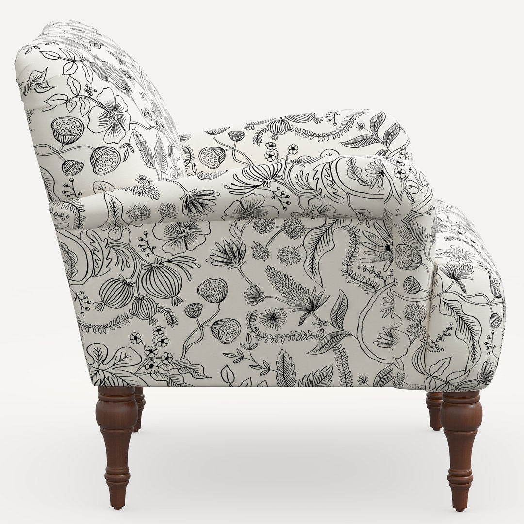 Rifle Paper Co. x Cloth & Company Bristol Armchair Rifle Paper Co. x Cloth & Company Body Fabric: Rpc Aviary Black & Cream Linen